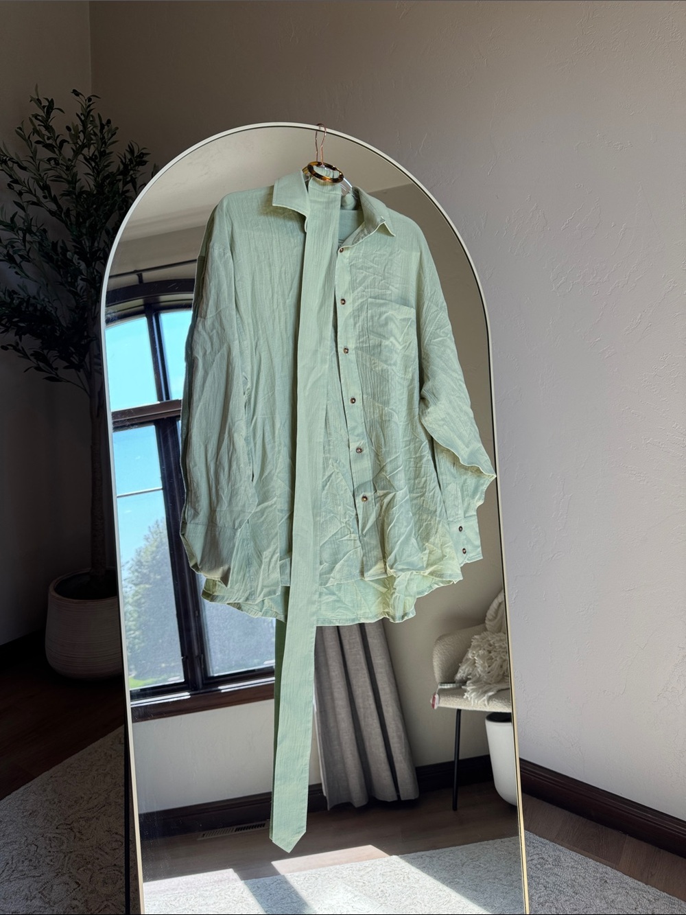 POPFLEX S/M Sage "I Need A Vacation" Shirt Dress Swim Coverup